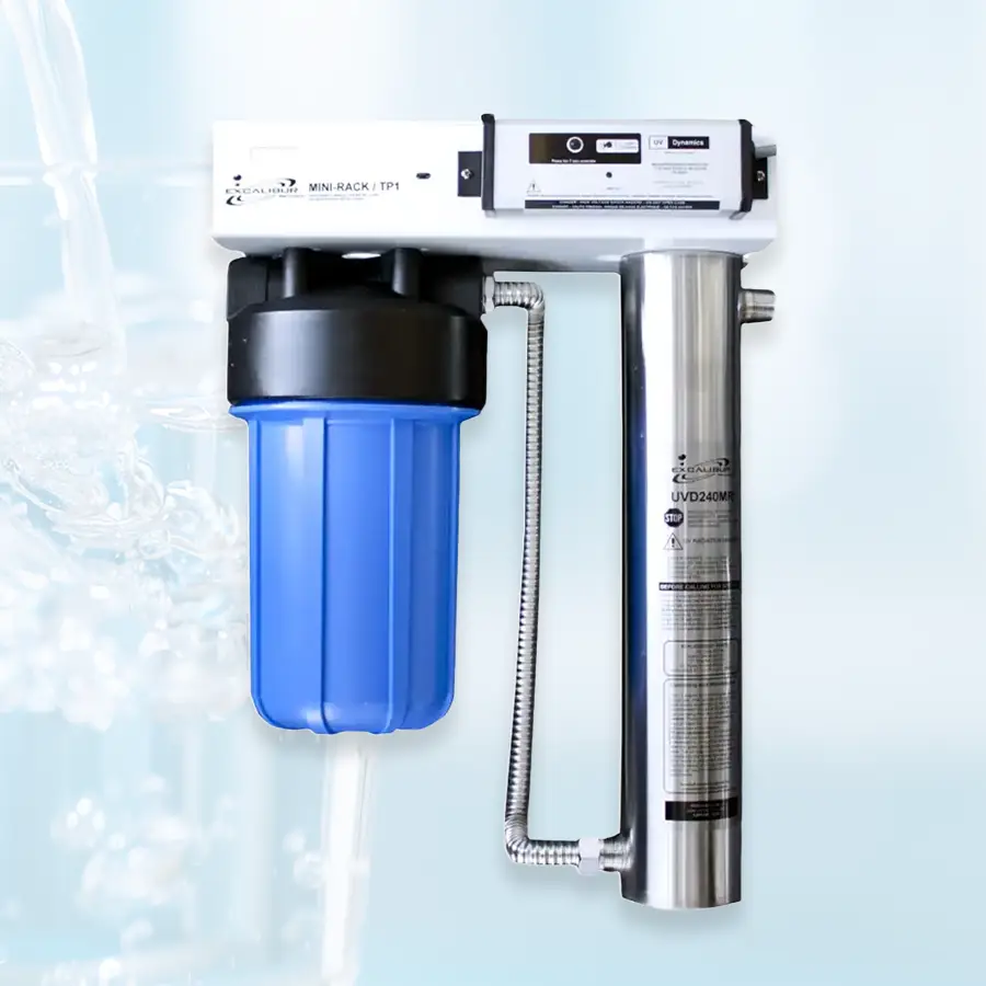 Plumb Perfect dealer excalibur water systems premium ultra-vioilet system mini rack