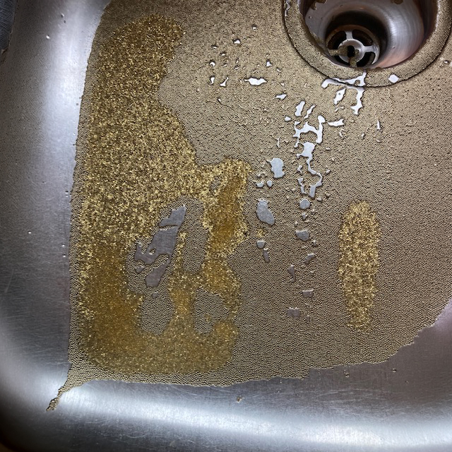 leftover resin beads are clogging sinks and drains